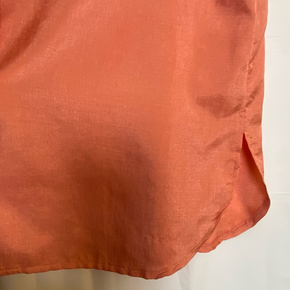 Solid Peach Button Front Blouse Size Medium By Pa… - image 7